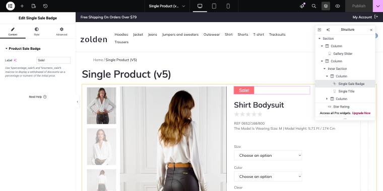 adding badge to single product template