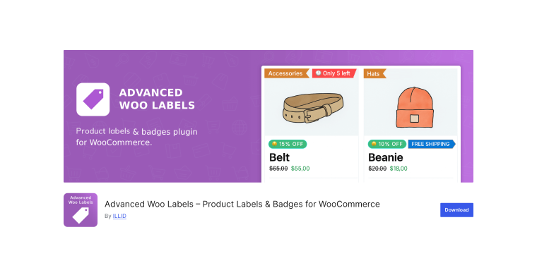 Advanced Woo Labels plugin on wordpress.org 