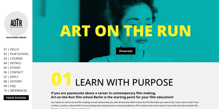 Film School Berlin website homepage