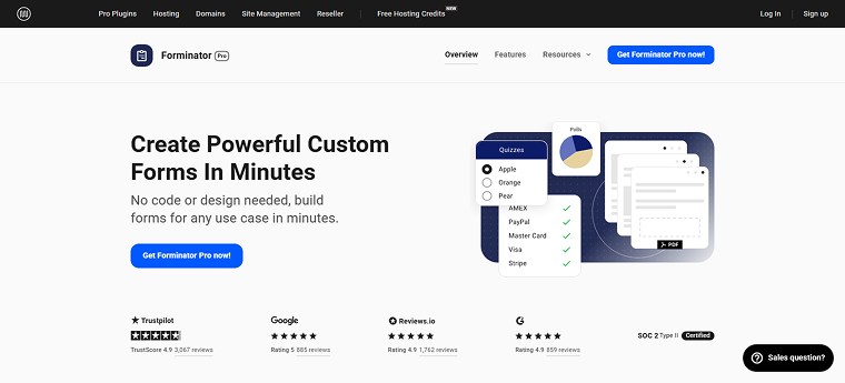 forminator plugin front page