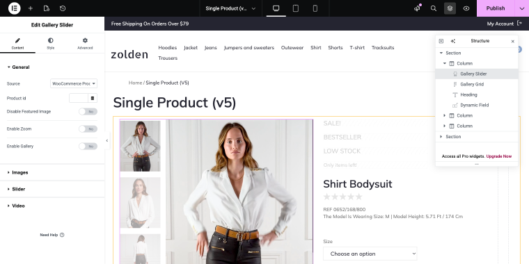 gallery slider widget general settings
