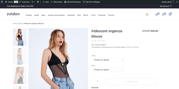 Iridescent Organza Blouse product page