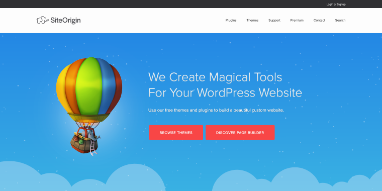 site origin wp theme builder homepage