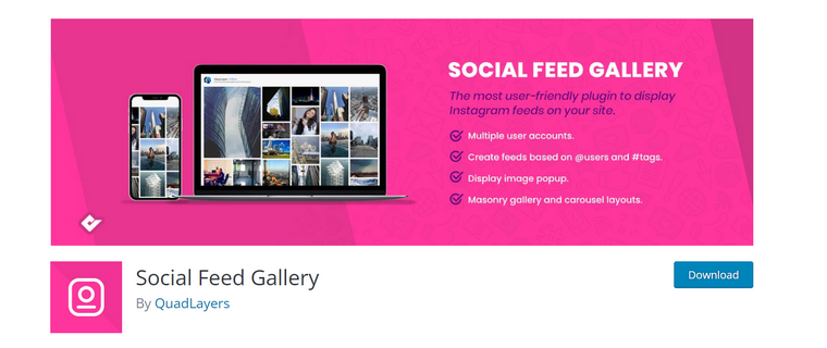 Instagram Gallery plugin homepage
