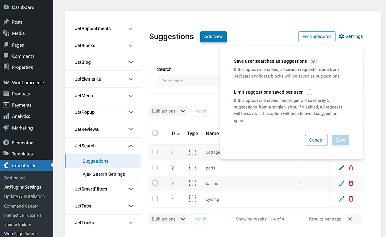 search suggestions