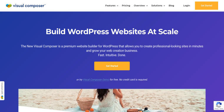 visual composer homepage