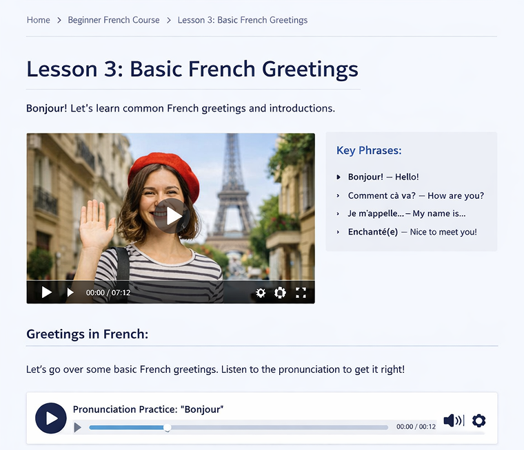 wp video and audio players on the page