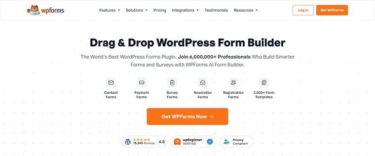wpforms plugin front page