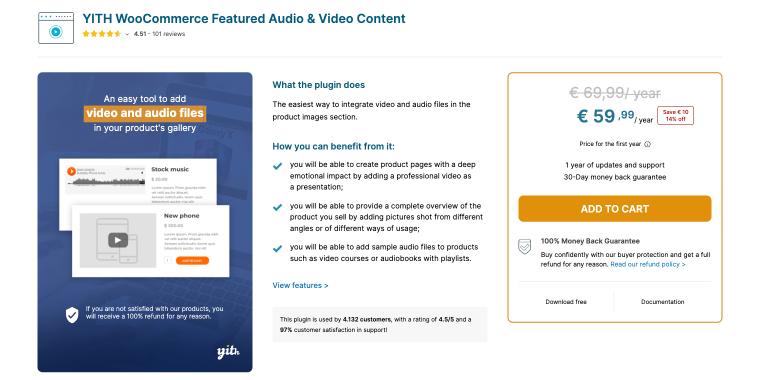 YITH WooCommerce Featured Audio & Video Content