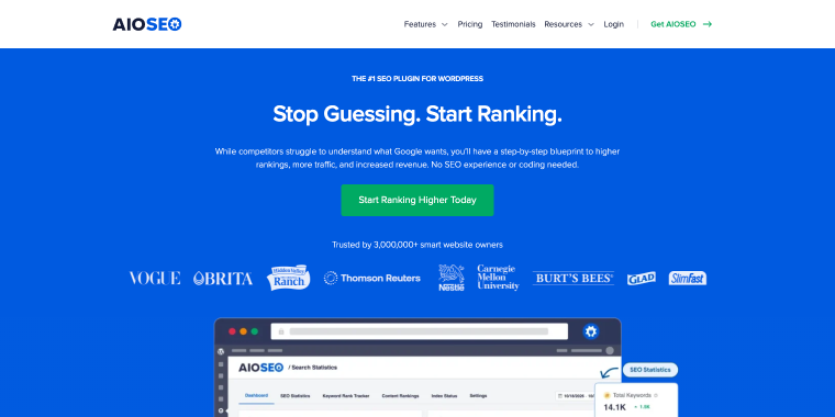 All in One SEO plugin homepage