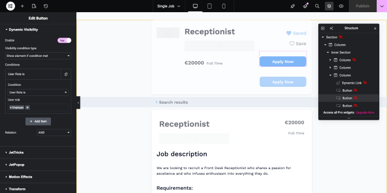 single job template