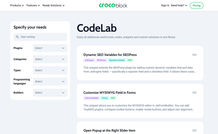 Codelab launch by Crocoblock