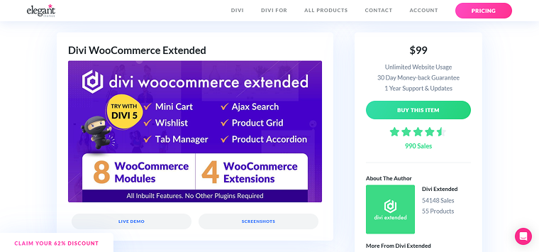 divi woocommerce extended