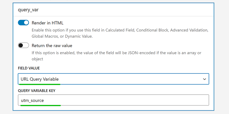 hidden field query var