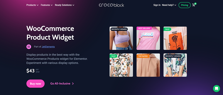 jetelements woocommerce product widget
