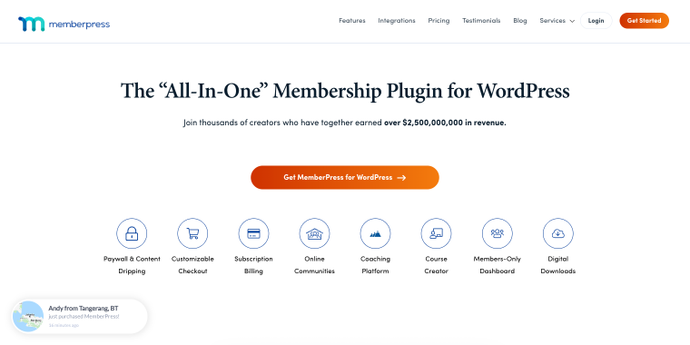 MemberPress plugin homepage