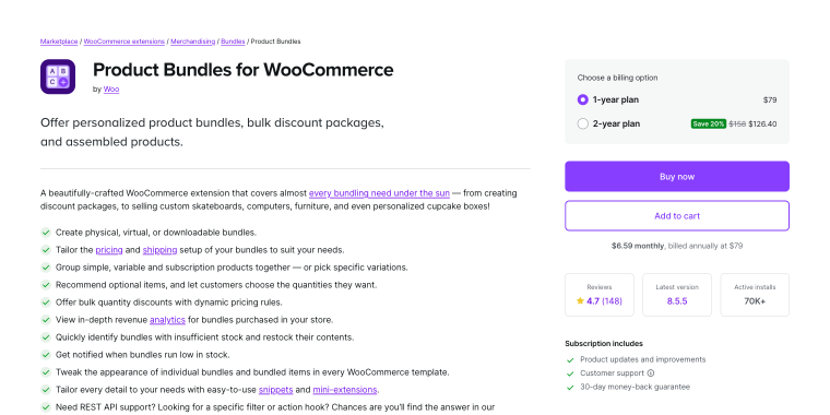 Product Bundles for WooCommerce plugin homepage