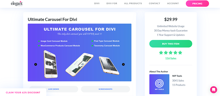 ultimate carousel for Divi