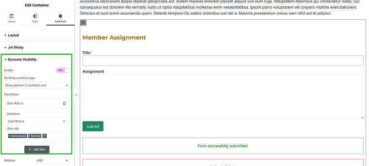 members assignment
