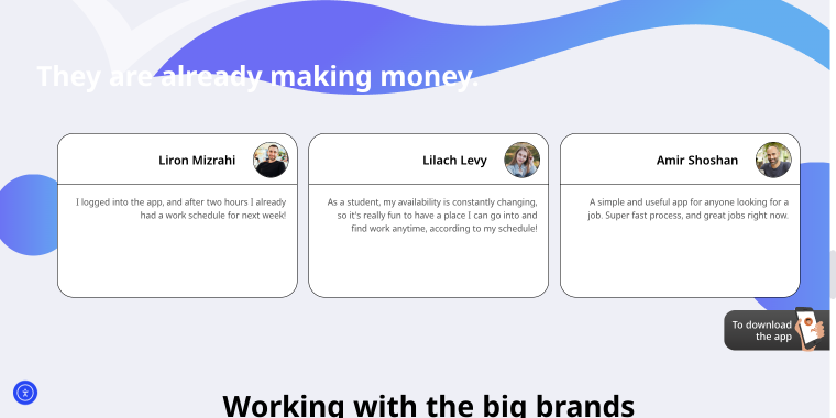 GetJob testimonials listing grid