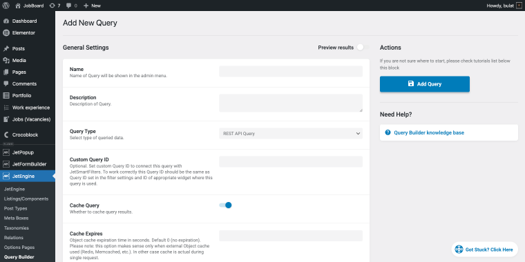 creating a REST API query