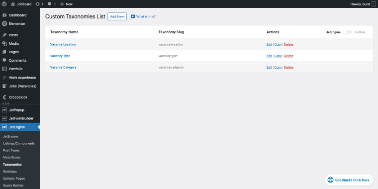 creating custom taxonomies with JetEngine