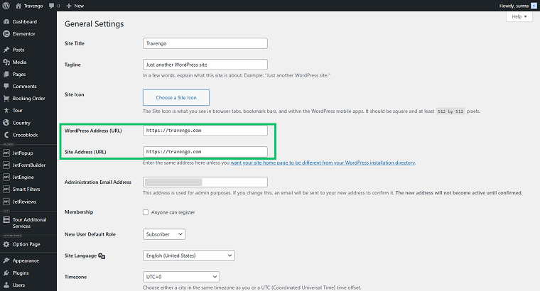 update wordpress urls