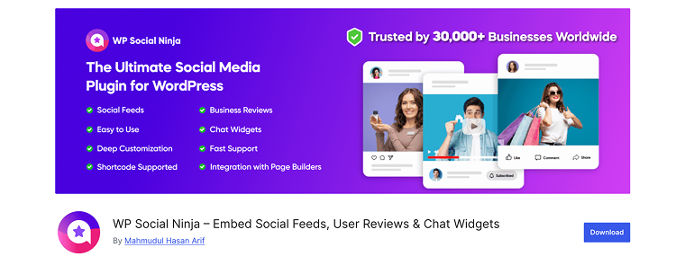 wp social ninja instagram plugin