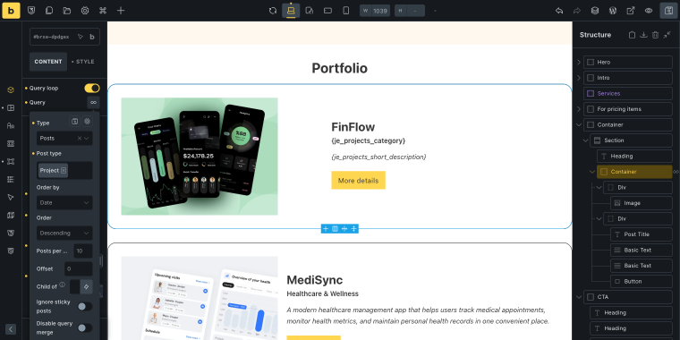 query looping settings