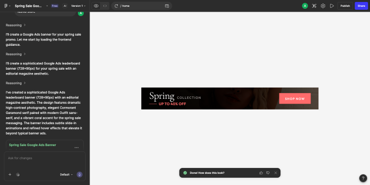 Figma AI generating a banner