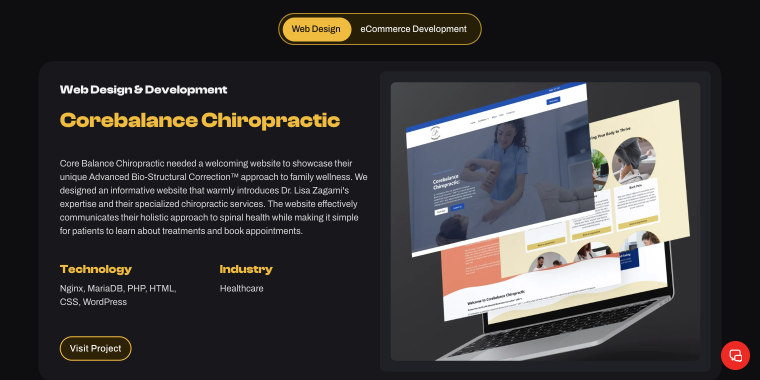 Melbourne Web Studio portfolio page