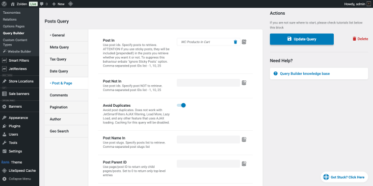 query settings