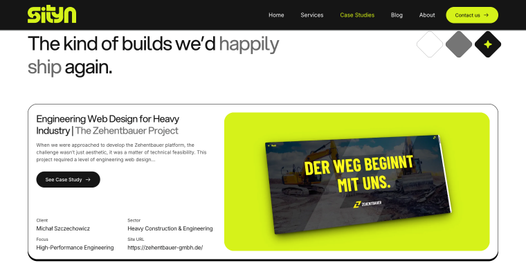 Sityn portfolio page