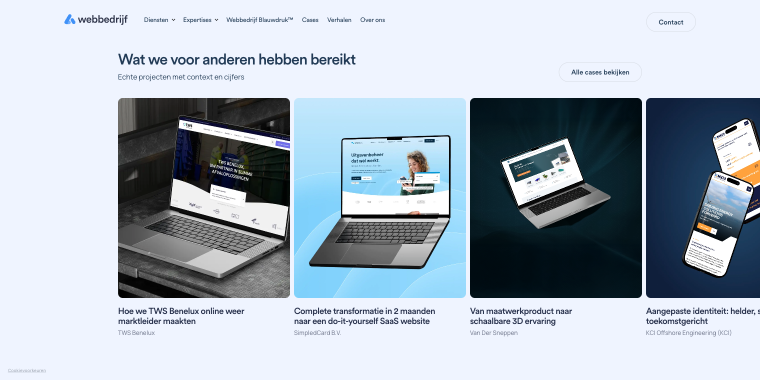 Webbedrijf portfolio page