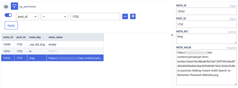 Database record for guest files uploads WordPress