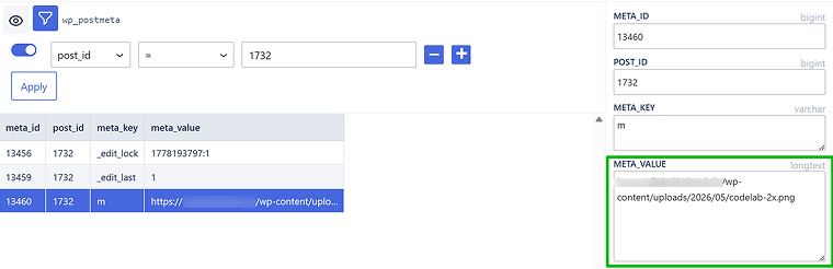 media saved as URL