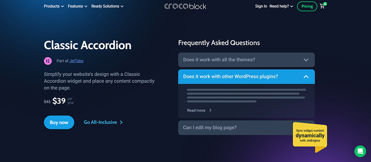 jettabs classic accordion widget