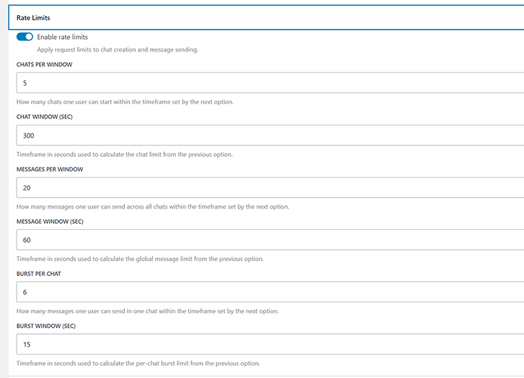 rate limits performance JetMessenger