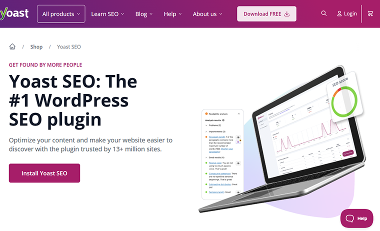 yoast seo front page