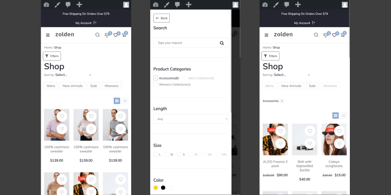 WordPress product filter UX