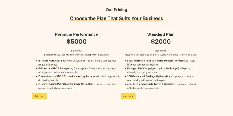 pricing plans