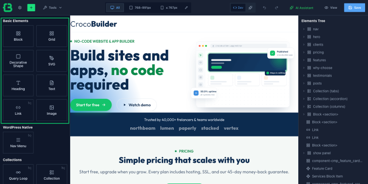 crocobuilder basic elements