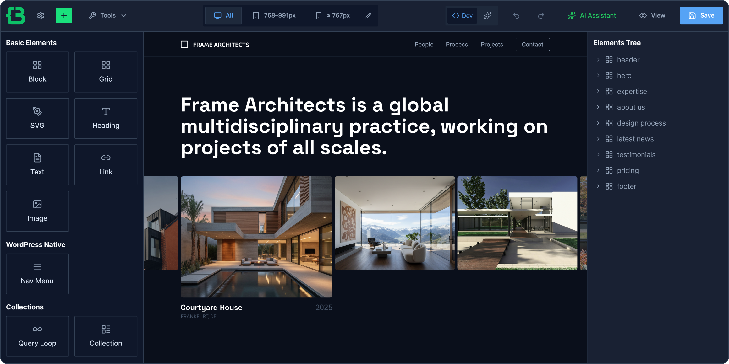 CrocoBuilder WordPress frontend builder