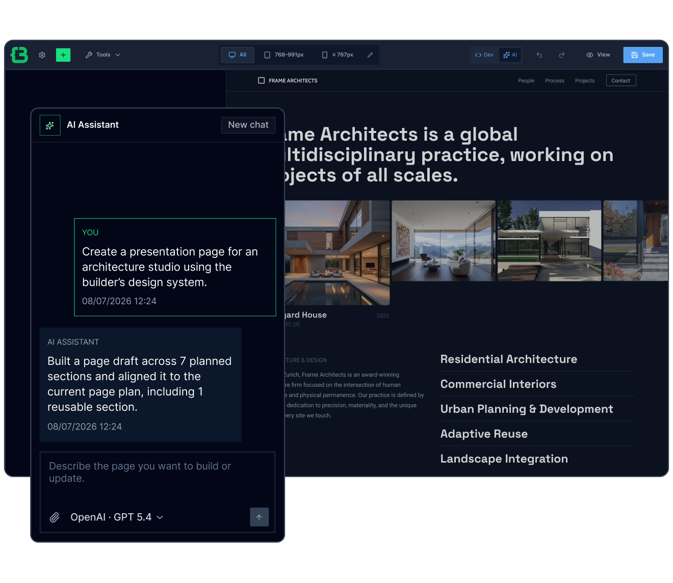 CrocoBuilder AI-native frontend builder for WordPress