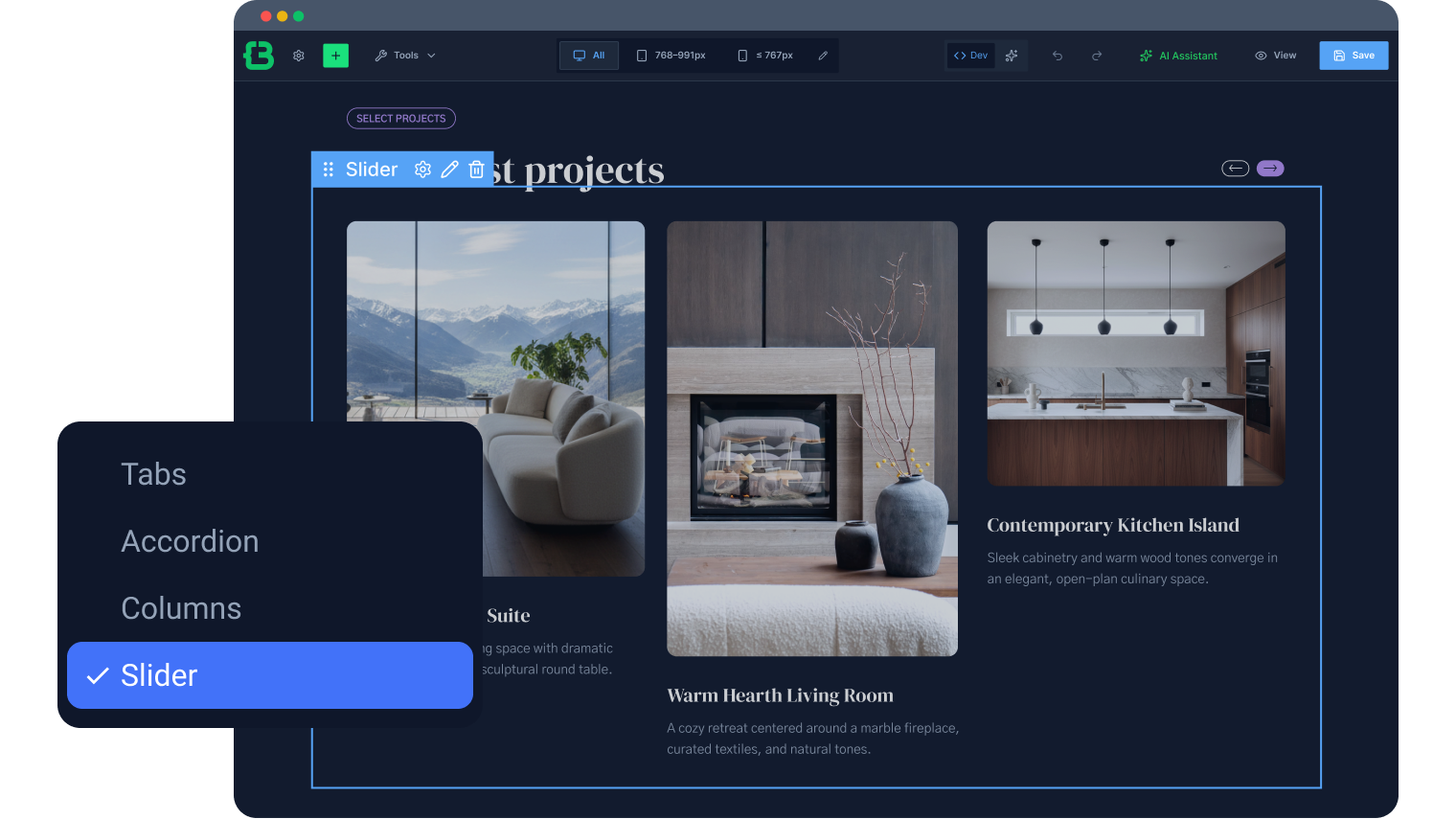 CrocoBuilder rich-content elements WordPress tabs, slider, and accordion