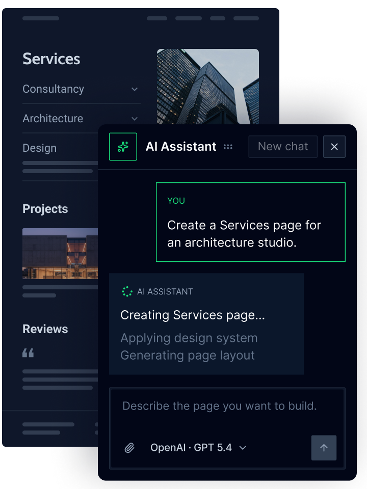 CrocoBuilder AI assistant for faster site creation