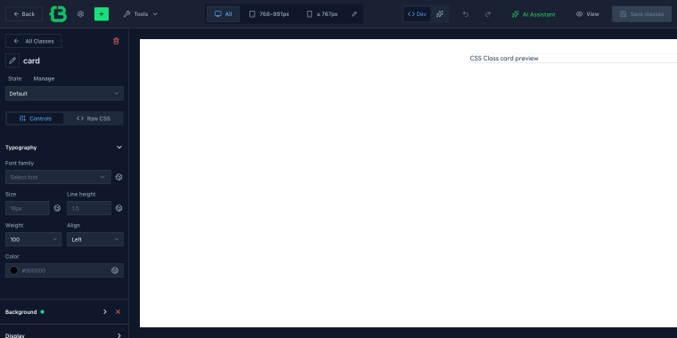 CSS classes manager