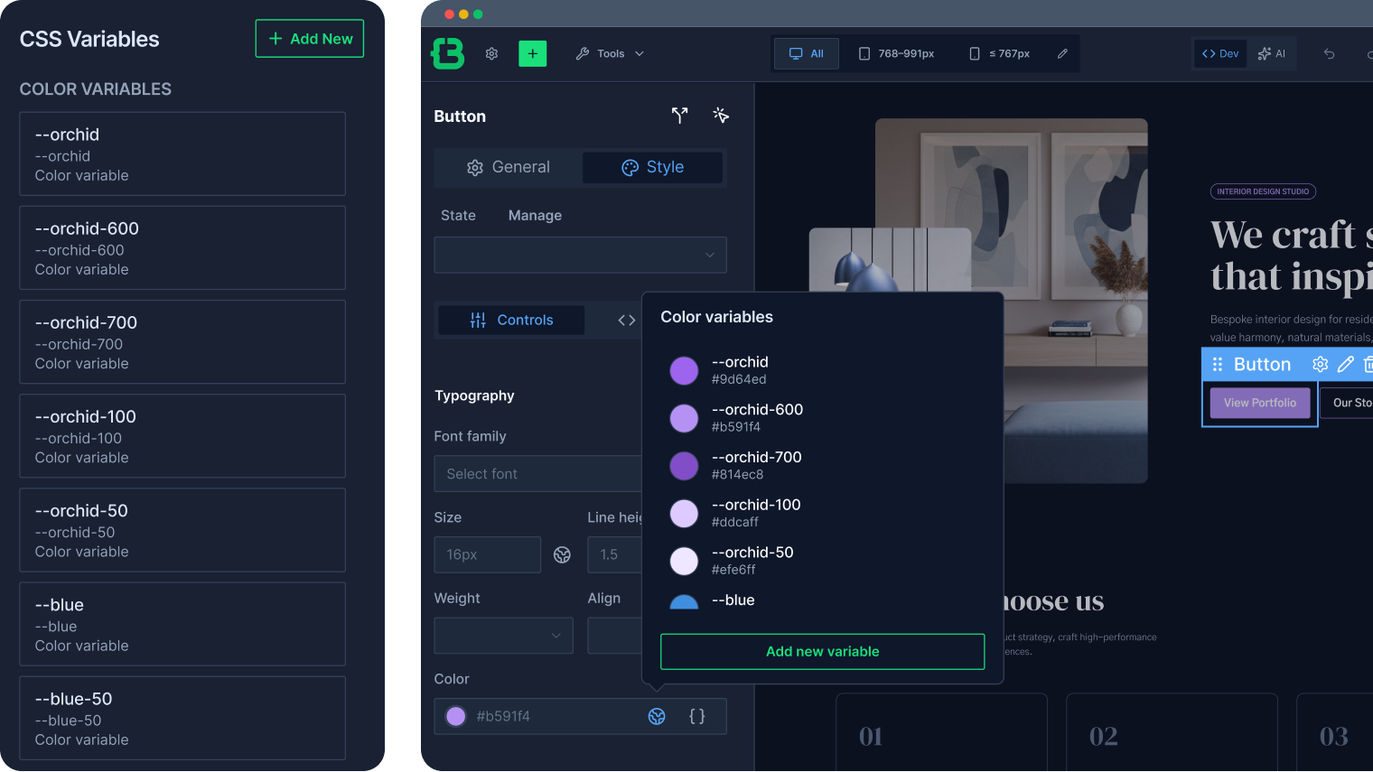 CSS Variables Manager listing