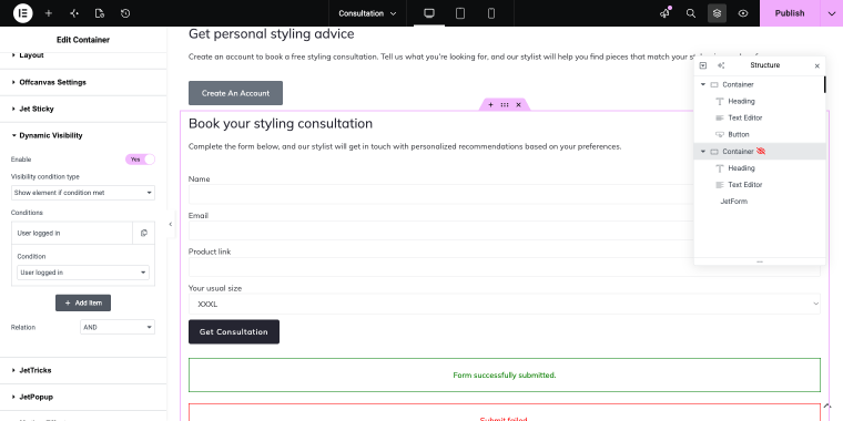 choosing user role option