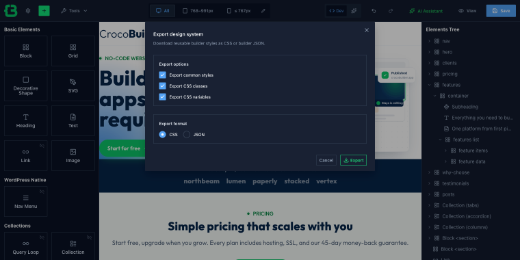 exporting design system